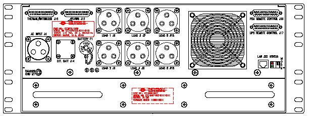 P/N: ETI0001-1483 Rugged MilSpec UPS and PDU Standard Rear 